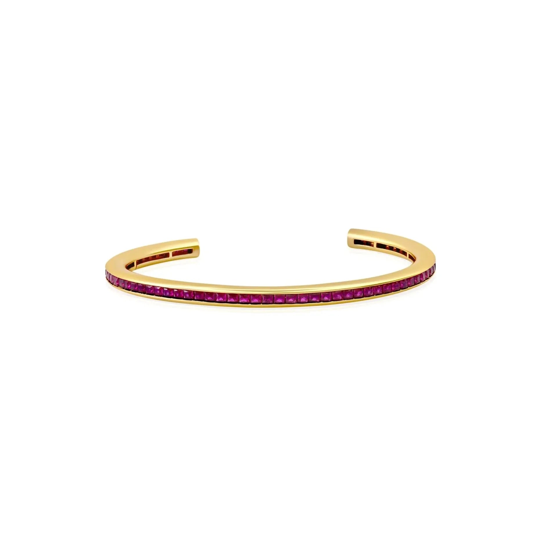 High-End Jewelry, Now More Affordable Than Ever CRISLU Princess Cut Cuff Ruby Cubic Zirconia Bracelet High-End Jewelry, Now More Affordable Than Ever CRISLU Princess Cut Cuff Ruby Cubic Zirconia Bracelet