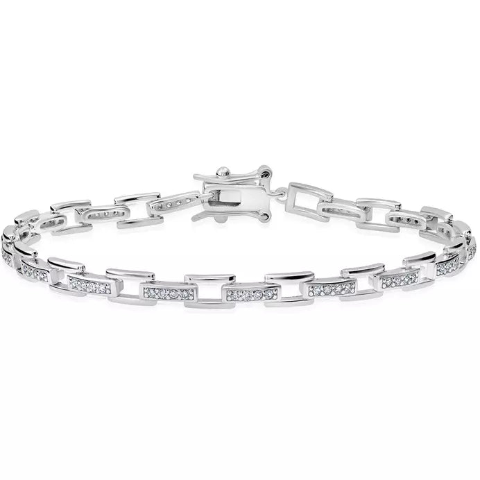 Special Sale On Handcrafted Jewelry – Shop Today CRISLU Pave Interlocking Narrow Link Bracelet Finished in Platinum Finish - 7 Inches Special Sale On Handcrafted Jewelry – Shop Today CRISLU Pave Interlocking Narrow Link Bracelet Finished in Platinum Finish - 7 Inches
