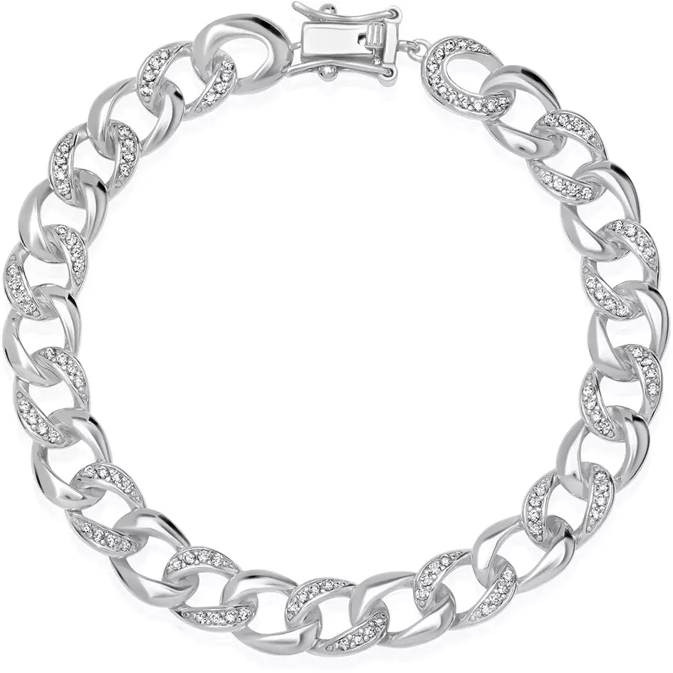Buy More, Save More – Special Jewelry Discounts CRISLU Pave Curb Link Bracelet Finished in Pure Platinum- 7 Inches Buy More, Save More – Special Jewelry Discounts CRISLU Pave Curb Link Bracelet Finished in Pure Platinum- 7 Inches