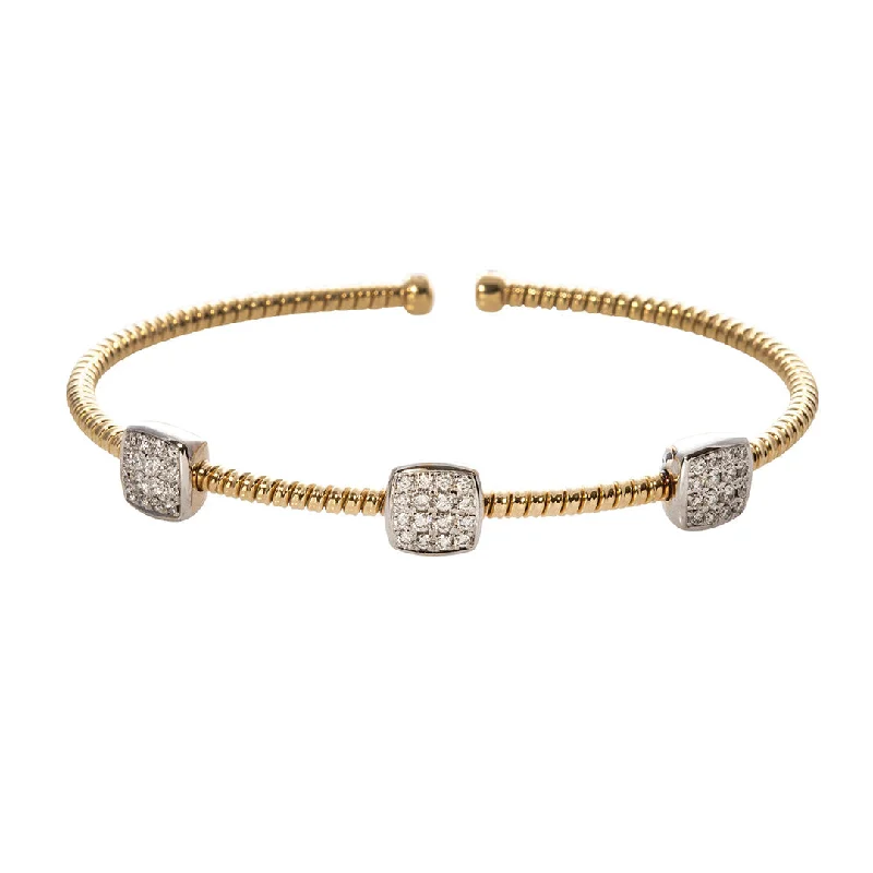 Shine In Style – Shop Jewelry Discounts Today Diamond 3 Station 18K Yellow Gold Flexible Cuff Bangle Shine In Style – Shop Jewelry Discounts Today Diamond 3 Station 18K Yellow Gold Flexible Cuff Bangle