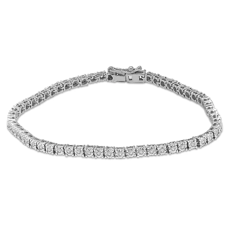 Fashion-Forward Jewelry At Incredible Prices Diamond 5.25 Ct.Tw. Illusion Tennis Bracelet in 14K White Gold