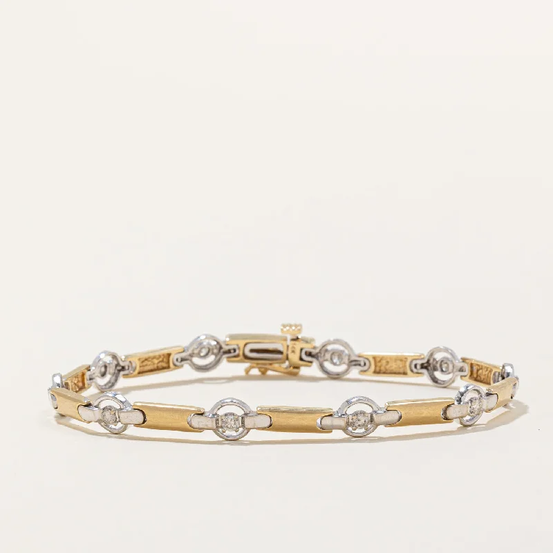 Sparkle On A Budget – Fine Jewelry For Less Two Tone Gold Diamond Bracelet | 0.45ctw | 7" | Sparkle On A Budget – Fine Jewelry For Less Two Tone Gold Diamond Bracelet | 0.45ctw | 7" |