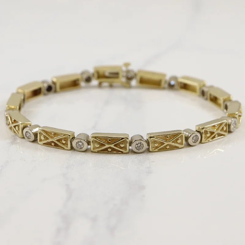 Bohemian-Inspired Jewelry For Free-Spirited Fashion Unique Bezel Set Diamond Bracelet | 0.52ctw | 7.5" | Bohemian-Inspired Jewelry For Free-Spirited Fashion Unique Bezel Set Diamond Bracelet | 0.52ctw | 7.5" |