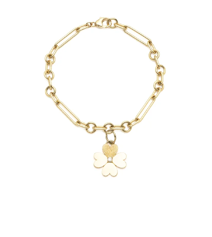 Customized Silver Jewelry For Unique Style Four Heart Clover : Small Mixed Clip Bracelet Customized Silver Jewelry For Unique Style Four Heart Clover : Small Mixed Clip Bracelet