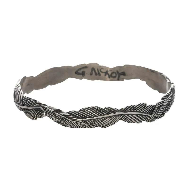 Premium Jewelry Now Available At Special Discounts Grainger McKoy Sterling Silver Narrow Feather Bangle