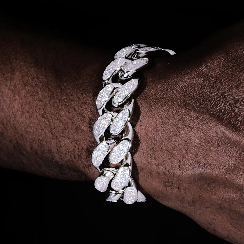 Jewelry Sale – Exclusive Styles At Lower Prices Iced Cuban Link Bracelet (19mm) in White Gold Jewelry Sale – Exclusive Styles At Lower Prices Iced Cuban Link Bracelet (19mm) in White Gold