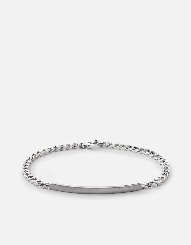 Upgrade Your Jewelry Collection For Less 3mm ID Chain Bracelet, Matte Sterling Silver