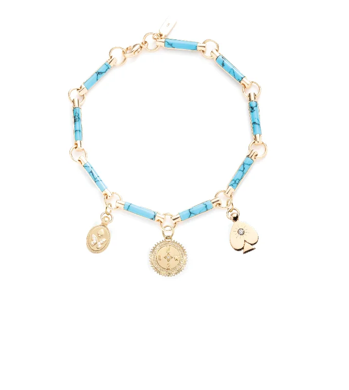 Versatile Layering Jewelry For Effortless Chic Internal Compass, Reverie & Spade : Element Chain Bracelet Turquoise Versatile Layering Jewelry For Effortless Chic Internal Compass, Reverie & Spade : Element Chain Bracelet Turquoise