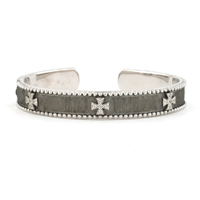 Jude Frances Sterling Silver Narrow Beaded Maltese Cuff