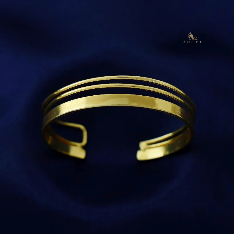 Premium Diamond Jewelry For Unforgettable Moments Marcella Golden Plated 3 Layer Bangle