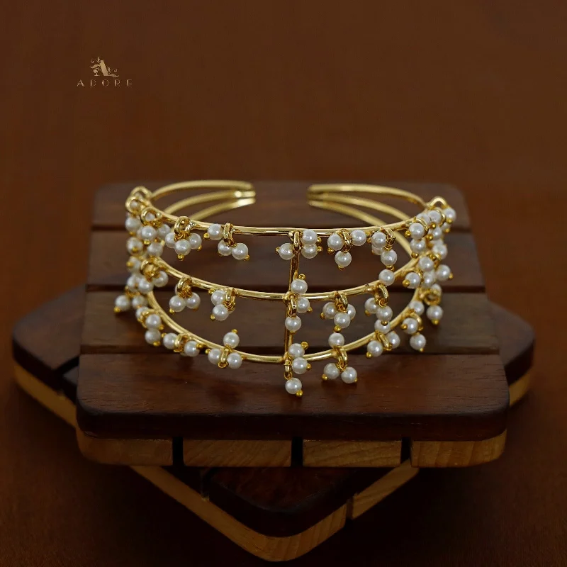 Luxury Jewelry Sale – Sparkle For Less Amelia Three Layer Cluster Pearl Golden Bangle Luxury Jewelry Sale – Sparkle For Less Amelia Three Layer Cluster Pearl Golden Bangle