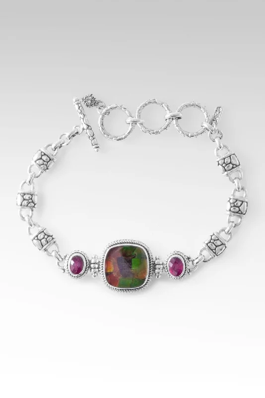 Delicate Crystal Jewelry For Sophisticated Charm Peaceful Heart Bracelet™ in Ammolite Triplet Delicate Crystal Jewelry For Sophisticated Charm Peaceful Heart Bracelet™ in Ammolite Triplet
