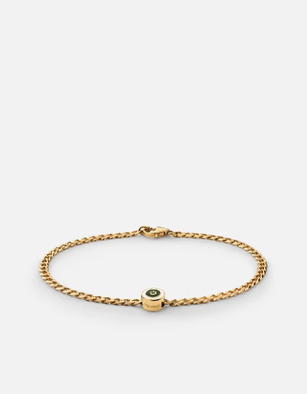 Must-Have Jewelry At Unbelievable Discounts Opus Chalcedony Type Chain Bracelet, Gold Vermeil/Green