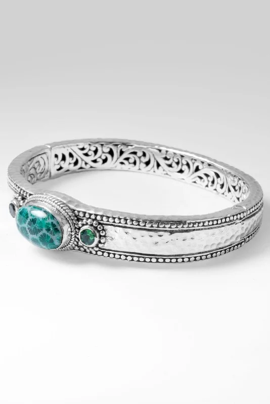High-Quality Gemstone Jewelry For Special Occasions Overflow with Hope Bangle™ in Forest Green Indonesian Coral High-Quality Gemstone Jewelry For Special Occasions Overflow with Hope Bangle™ in Forest Green Indonesian Coral