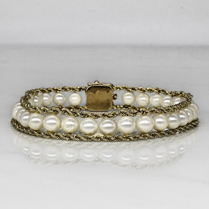 Elegant Jewelry, Exclusive Prices – Shop Now Triple Row Gold & Pearl Bracelet | 7" |