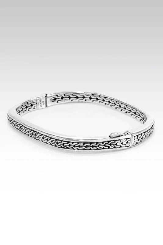 Dainty Floral Jewelry For Feminine Elegance Perseverance Bangle™ in Chainlink