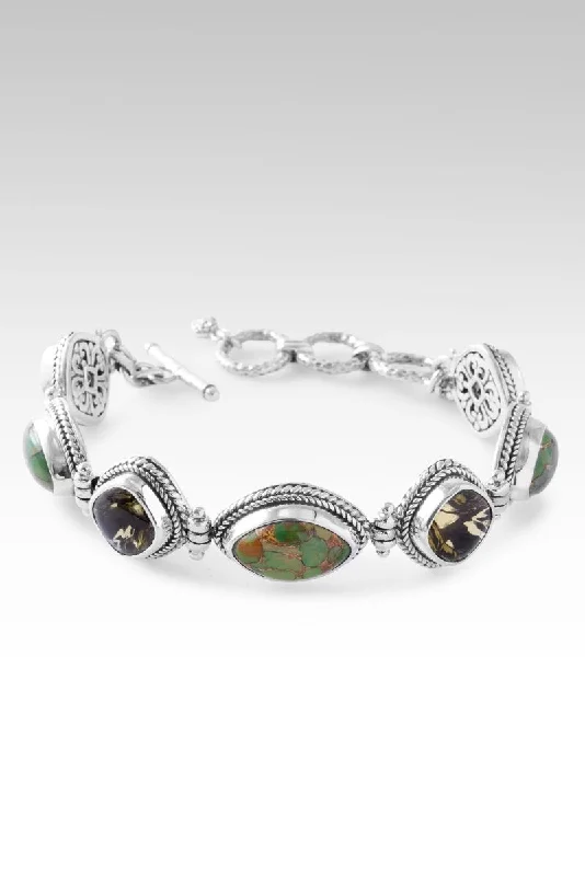 Special Deals On Handcrafted And Designer Jewelry Radiant Hope Bracelet™ in Mohave Green Kingman Turquoise with Bronze Special Deals On Handcrafted And Designer Jewelry Radiant Hope Bracelet™ in Mohave Green Kingman Turquoise with Bronze