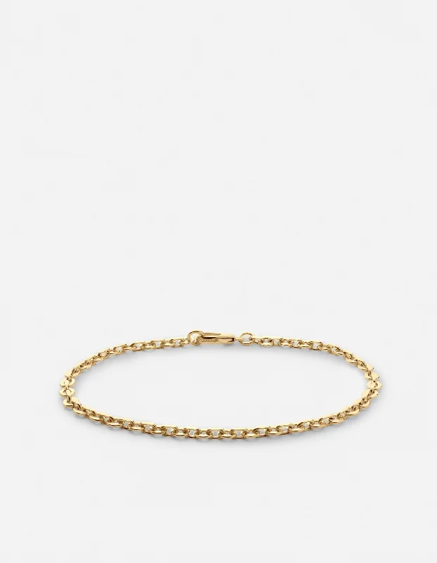 Trendy Minimalist Jewelry For Everyday Wear Rio Chain Bracelet, Gold Vermeil