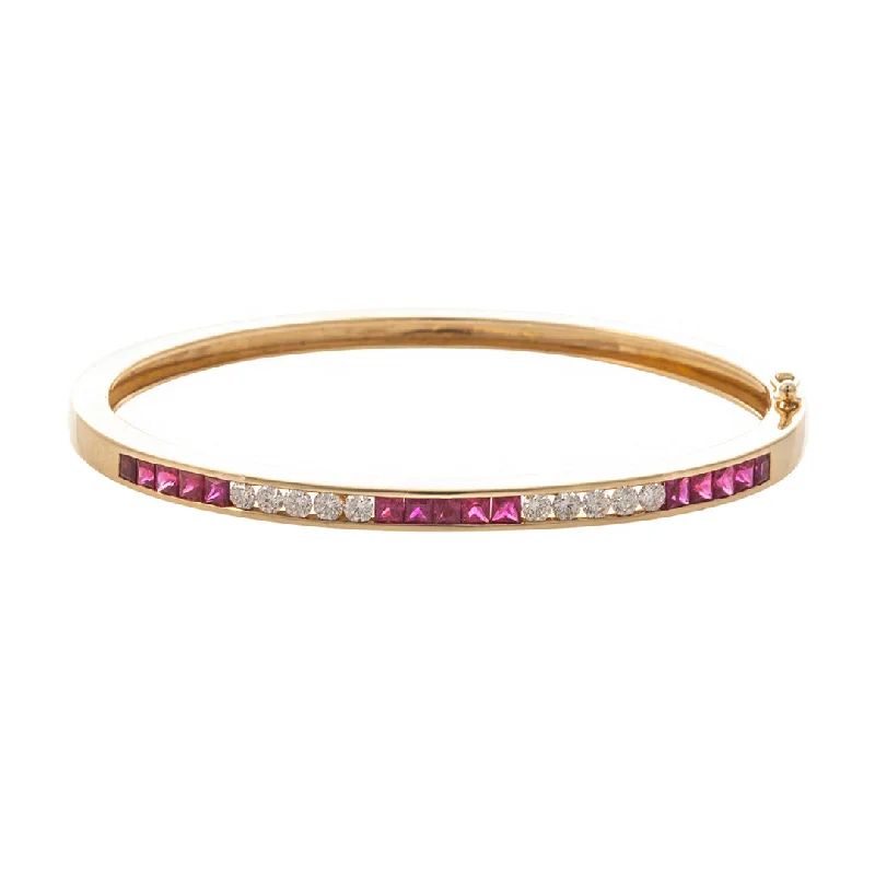 Elegant Designs, Unbeatable Discounts – Shop Jewelry Now Ruby & Diamond Channel Set 14K Yellow Gold Bangle Elegant Designs, Unbeatable Discounts – Shop Jewelry Now Ruby & Diamond Channel Set 14K Yellow Gold Bangle