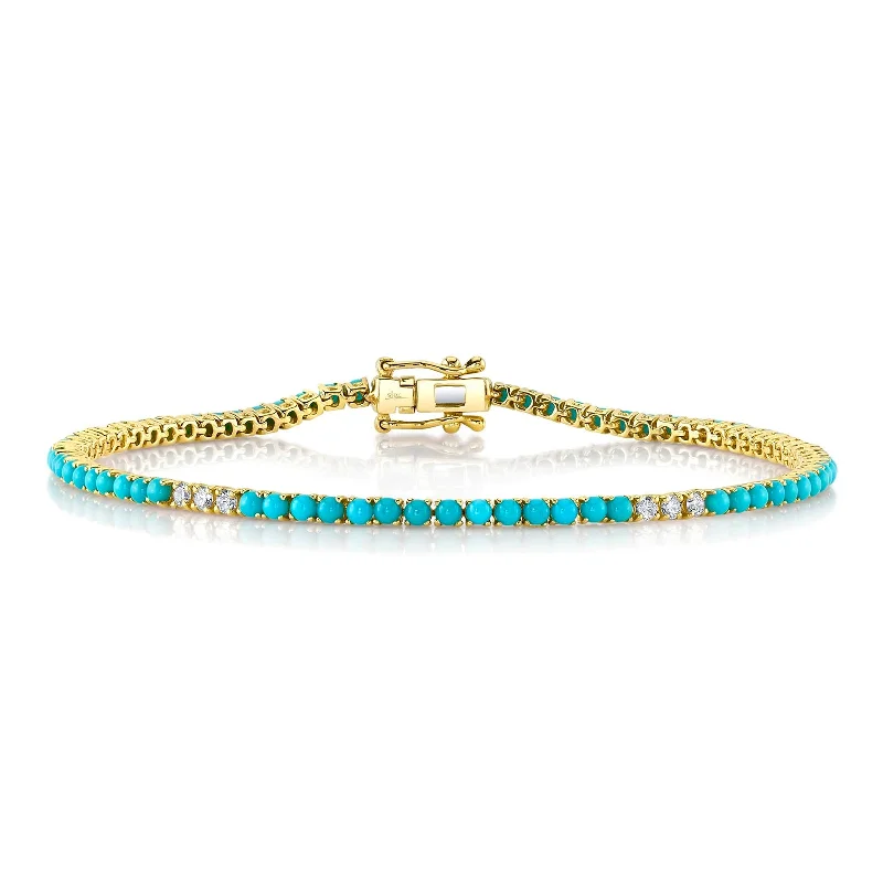 Limited-Stock Jewelry Sale – Once It's Gone, It's Gone Composite Turquoise Bracelet with Diamonds Limited-Stock Jewelry Sale – Once It's Gone, It's Gone Composite Turquoise Bracelet with Diamonds
