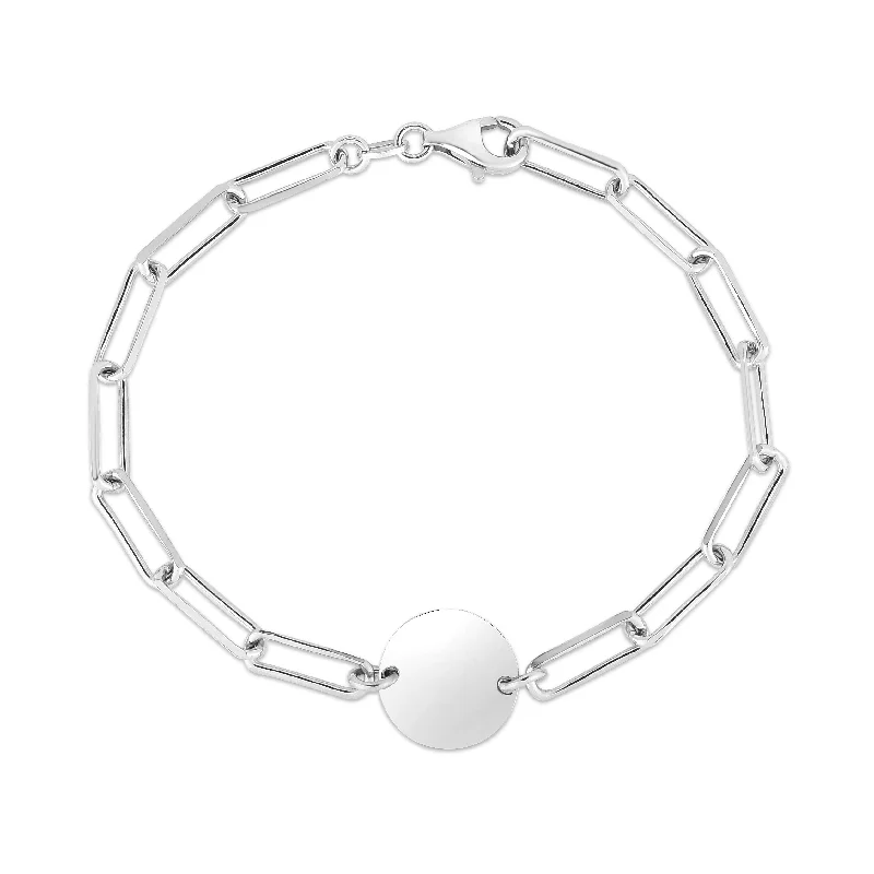The Ultimate Jewelry Sale – Shop Premium Styles Silver Engravable Circle Paperclip Bracelet The Ultimate Jewelry Sale – Shop Premium Styles Silver Engravable Circle Paperclip Bracelet