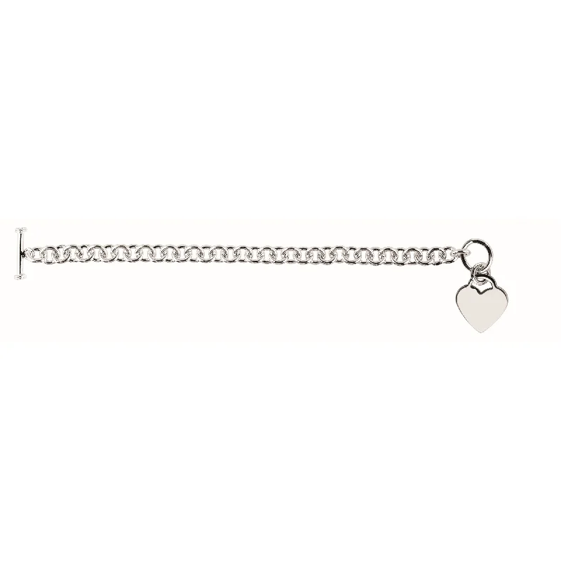 Luxury Jewelry Sale – Sparkle For Less Silver Medium Heart Toggle
