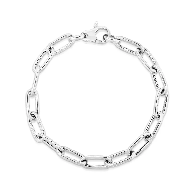 Don't Miss Out On Jaw-Dropping Jewelry Discounts Silver Rounded Paperclip Link Bracelet Don't Miss Out On Jaw-Dropping Jewelry Discounts Silver Rounded Paperclip Link Bracelet