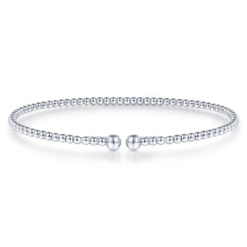 Elegant Jewelry At Unbeatable Offers – Shop Before It's Gone Split 14K White Gold Beaded Bujukan Bangle