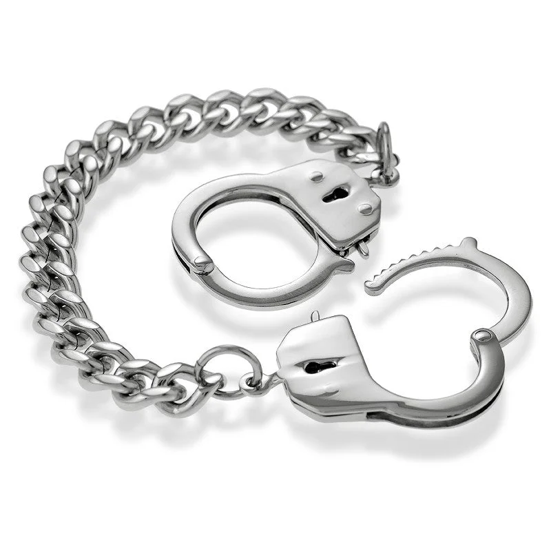 Bold And Beautiful Jewelry Now At Irresistible Prices Stainless Steel Link Bracelet with Handcuff Lock