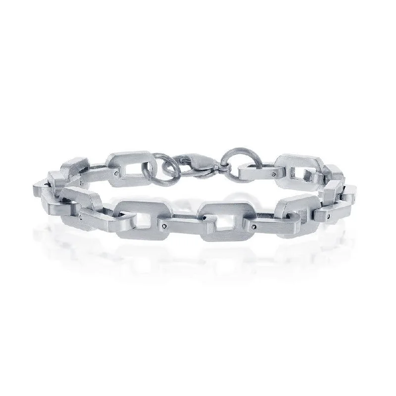 Best Jewelry Sale – Shop Exclusive Designs Now Stainless Steel Matte Link Bracelet
