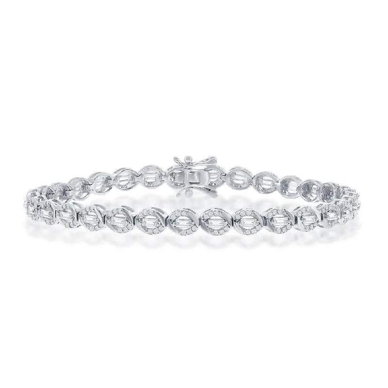 Huge Markdowns On Premium Jewelry Styles Sterling Silver Baguette CZ 5mm Oval Tennis Bracelet Huge Markdowns On Premium Jewelry Styles Sterling Silver Baguette CZ 5mm Oval Tennis Bracelet