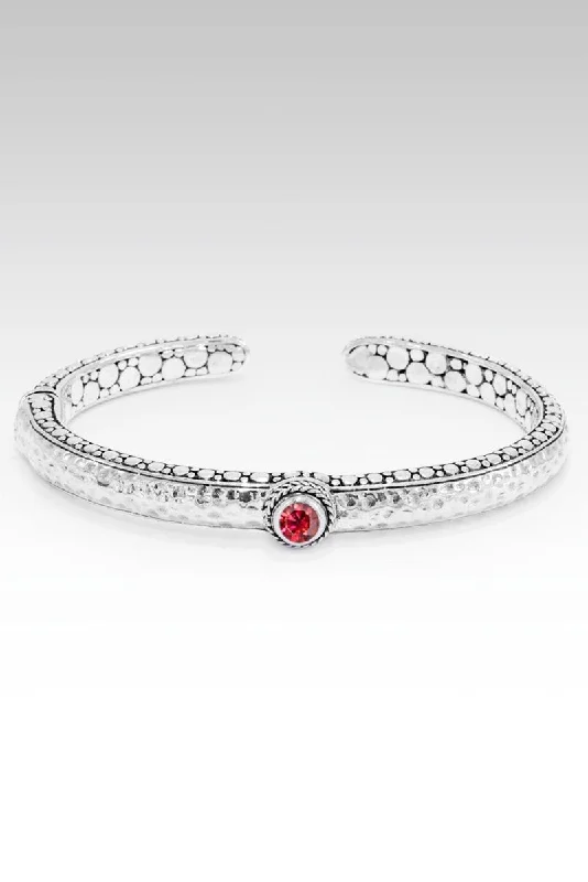 Limited-Time Offer On Premium Jewelry Collections Display Of Faith Cuff™ in Red Velvet Mystic Moissanite