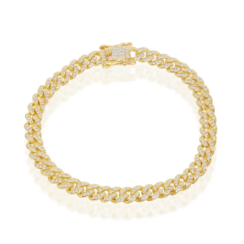 Special Offers On Handcrafted And Designer Jewelry Sterling Silver Micro Pave CZ, 6.5mm Miami Cuban Bracelet - Gold Plated 8.5" Special Offers On Handcrafted And Designer Jewelry Sterling Silver Micro Pave CZ, 6.5mm Miami Cuban Bracelet - Gold Plated 8.5"