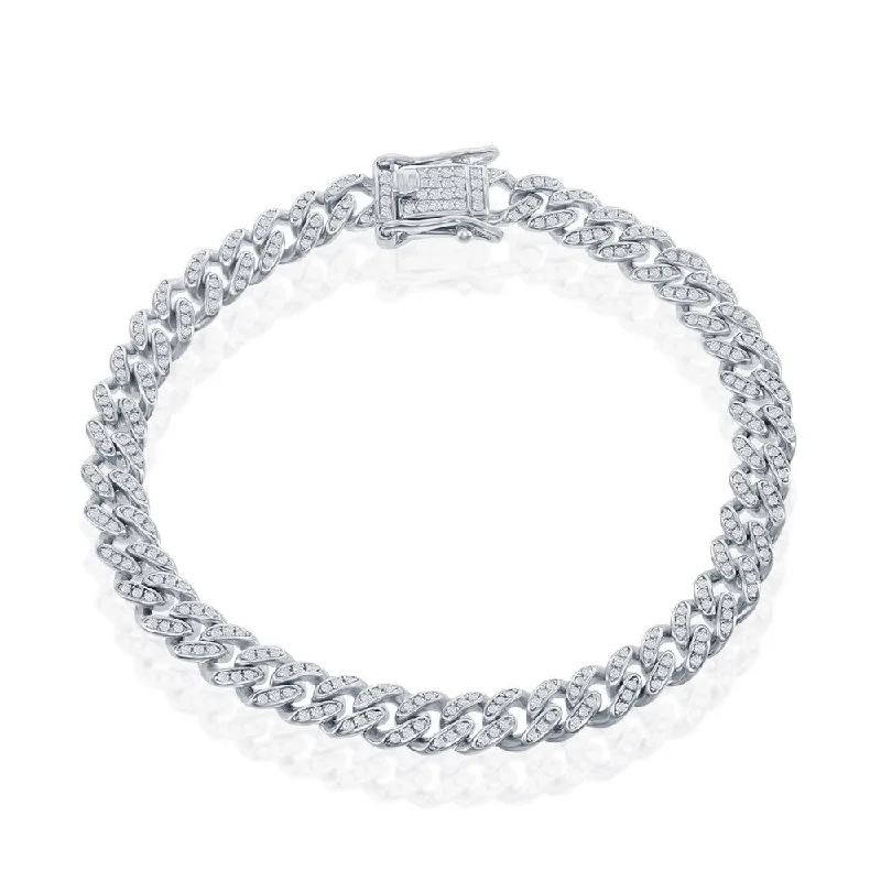 Get The Best Deals On Timeless Jewelry Pieces Sterling Silver Micro Pave CZ, 6mm Miami Cuban Bracelet - Rhodium Plated Get The Best Deals On Timeless Jewelry Pieces Sterling Silver Micro Pave CZ, 6mm Miami Cuban Bracelet - Rhodium Plated