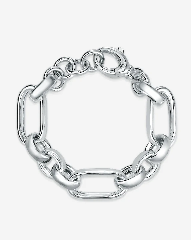 Sterling Silver - Mixed Link Chain Bracelet