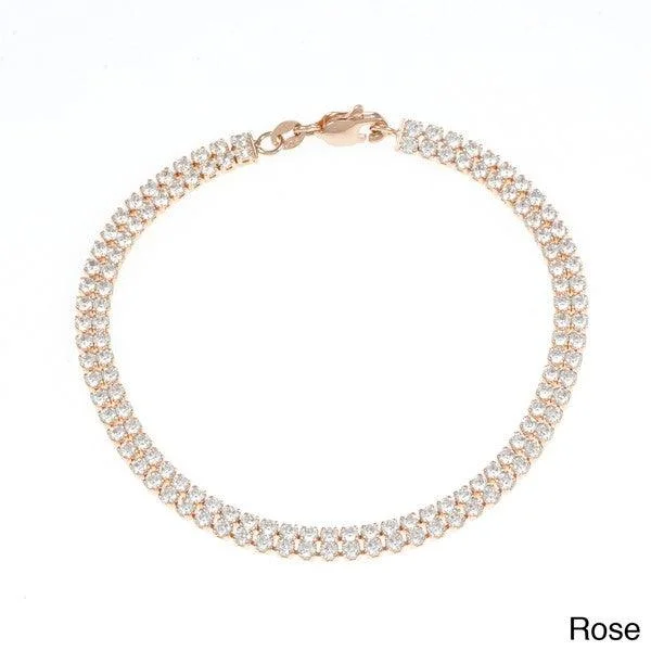 Elegant Jewelry, Affordable Luxury – Shop Now Sterling Silver Rose GP Double Row CZ Tennis Bracelet Elegant Jewelry, Affordable Luxury – Shop Now Sterling Silver Rose GP Double Row CZ Tennis Bracelet