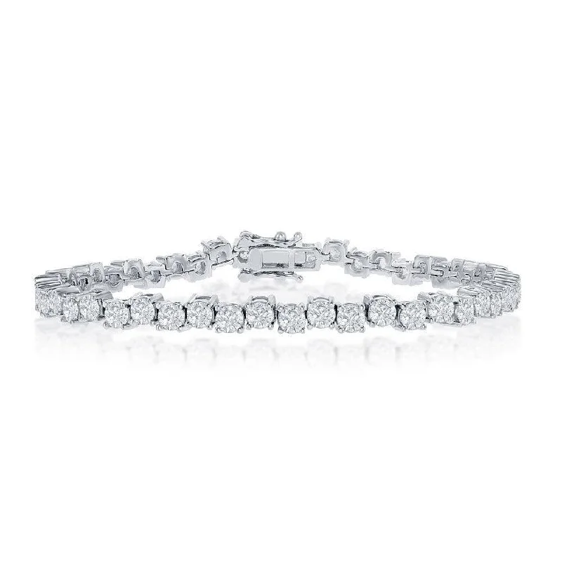 Timeless Elegance At Unbelievable Discounts Sterling Silver Round Zig-Zag 4MM Cubic Zirconia Tennis Bracelet Timeless Elegance At Unbelievable Discounts Sterling Silver Round Zig-Zag 4MM Cubic Zirconia Tennis Bracelet