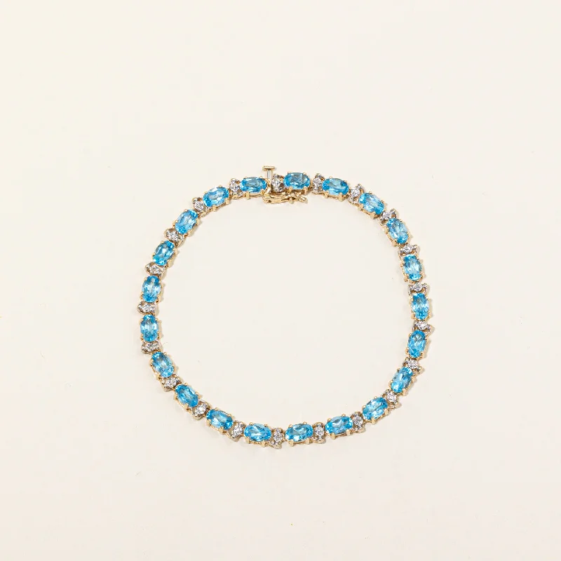 Get The Sparkle You Love At Prices You Adore Topaz & Diamond Tennis Bracelet | 9.45ctw, 0.03ctw | 7.5" |