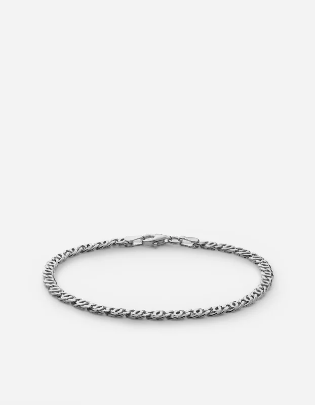Shop Modern Jewelry Collections With Exclusive Discounts Track Chain Bracelet, Sterling Silver