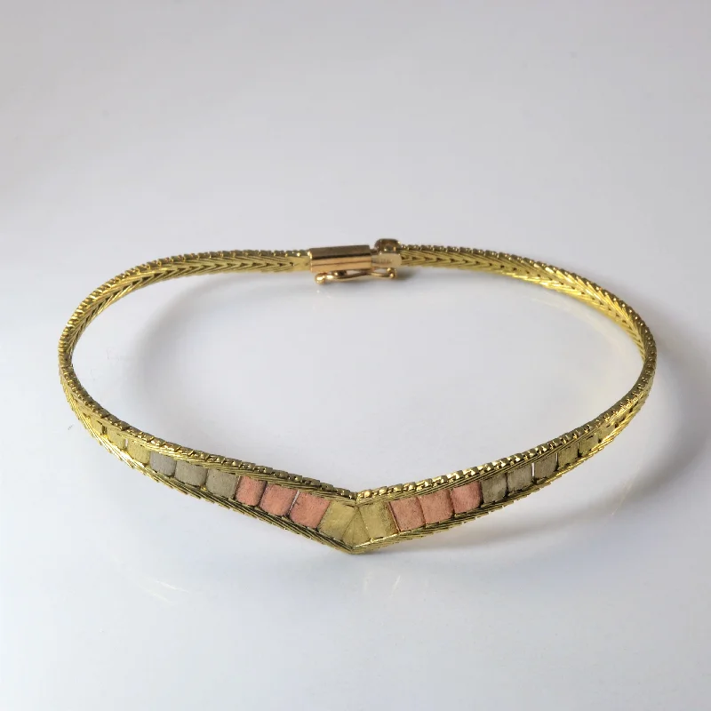 Personalized Engraved Jewelry For Meaningful Gifts Tri Tone Gold Chevron Bracelet | 7" |