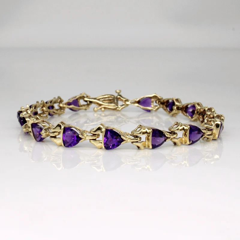 Bestselling Jewelry Now On Sale – Elevate Your Look Trillion Cut Amethyst Bracelet | 4.00ctw | 7" |