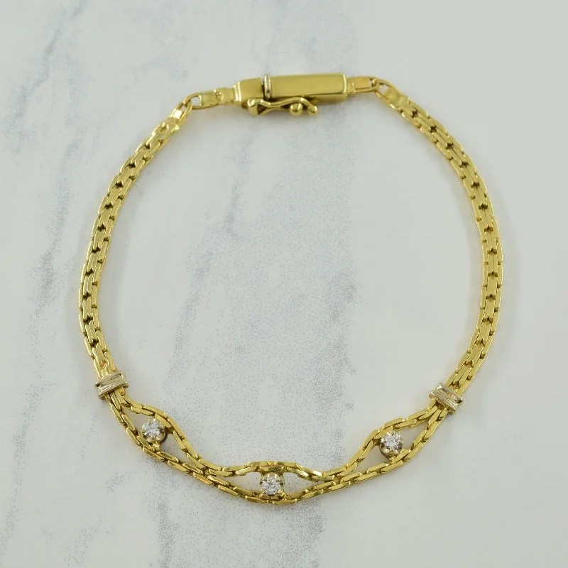 Discounted Jewelry For A Glamorous Look Triple Stone Diamond Bracelet | 0.12ctw | 6.5" |