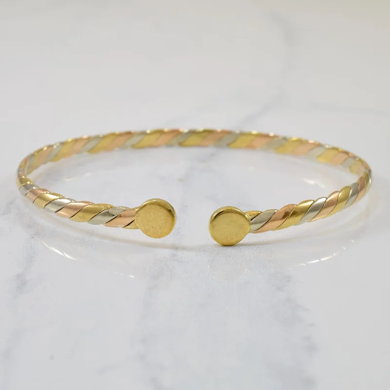 Elegant Jewelry, Exclusive Prices – Shop Now Twisted Tri Tone Gold Bangle | 7" |