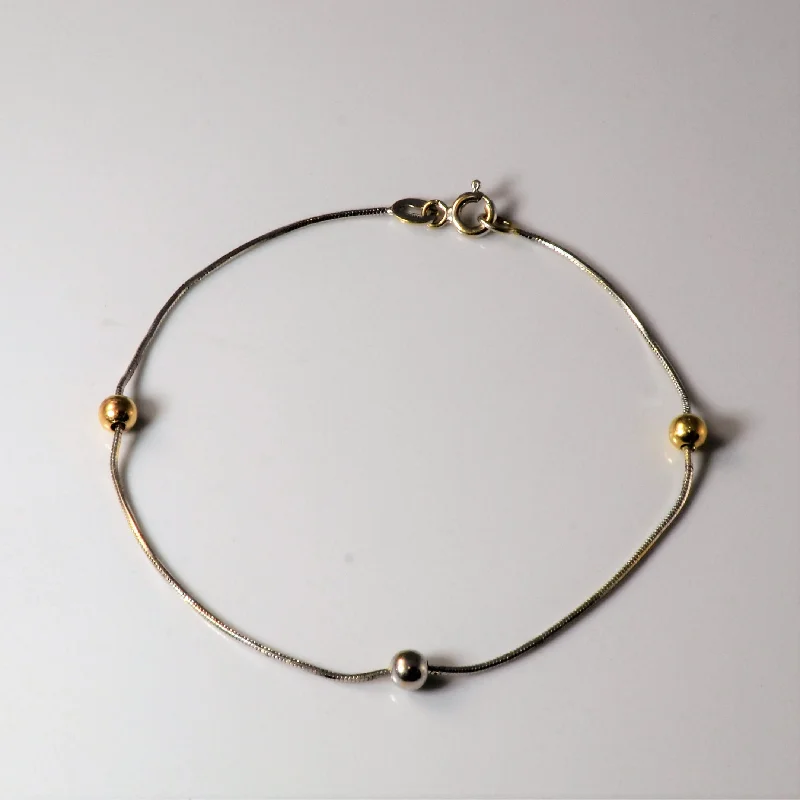 Elegant Jewelry Styles At Budget-Friendly Prices Two Tone Gold Ball Chain Bracelet | 7" |