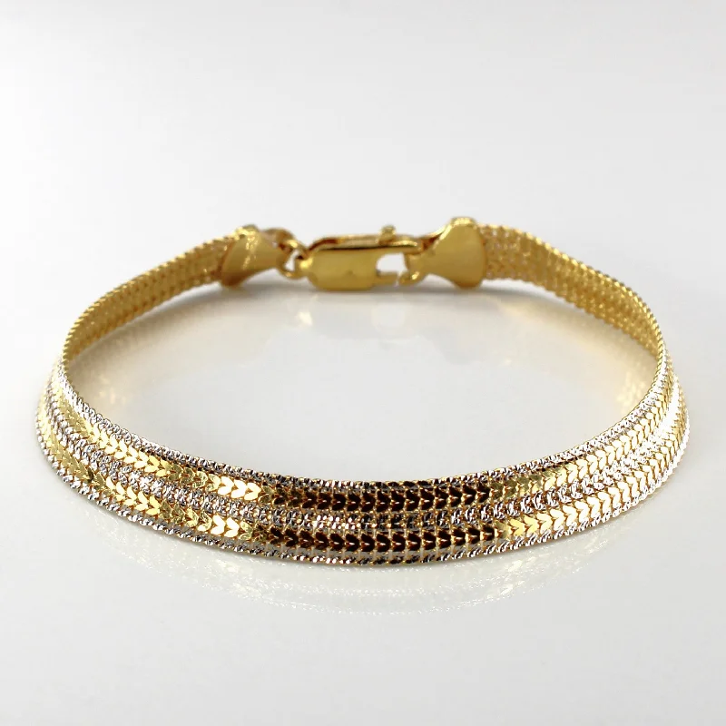 Shop Jewelry That Shines Without The High Price Two Tone Gold Braided Chain Bracelet | 7"|