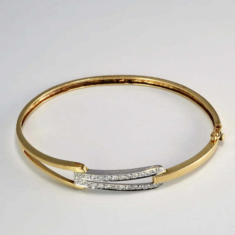 Handcrafted Beauty At Affordable Prices Two Tone Gold Diamond Bangle | 0.52 ctw |