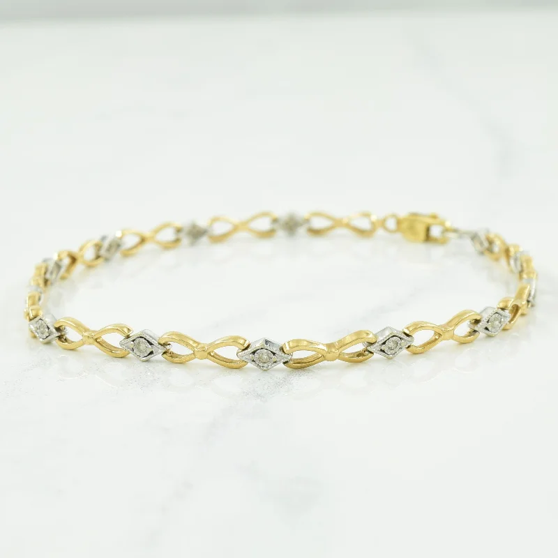 Your Dream Jewelry At Dream Prices Two Tone Gold Diamond Bracelet | 0.07ctw | 7.25" | Your Dream Jewelry At Dream Prices Two Tone Gold Diamond Bracelet | 0.07ctw | 7.25" |