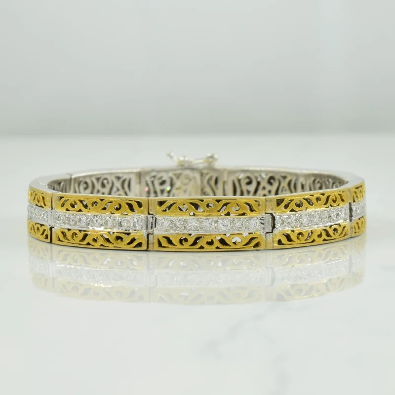 Jewelry Deals That Outshine The Rest Two Tone Gold Diamond Bracelet | 1.42ctw | 7" | Jewelry Deals That Outshine The Rest Two Tone Gold Diamond Bracelet | 1.42ctw | 7" |