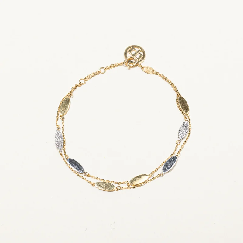 Affordable Elegance – Special Jewelry Sale Now Live Two Tone Gold Diamond Chain Bracelet | 0.26ctw | 8"| Affordable Elegance – Special Jewelry Sale Now Live Two Tone Gold Diamond Chain Bracelet | 0.26ctw | 8"|