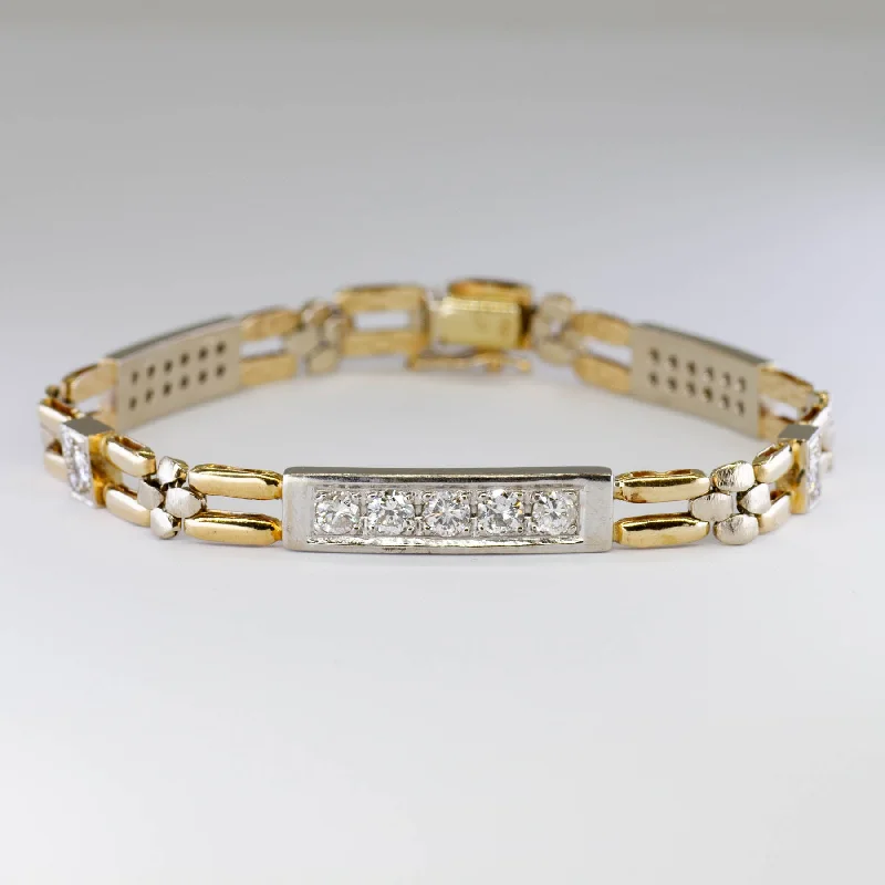 Exclusive Online Jewelry Sale – Don't Wait Two Tone Gold Diamond Chain Bracelet | 1.50ctw | 7.5"| Exclusive Online Jewelry Sale – Don't Wait Two Tone Gold Diamond Chain Bracelet | 1.50ctw | 7.5"|
